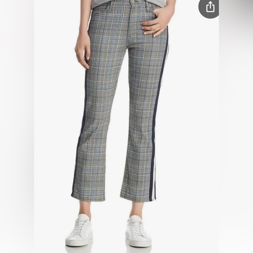 MOTHER Plaid Ankle Pants - Gray and Blue